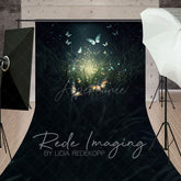 Aperturee - Aperturee Grass Mystical Butterflies Fine Art Sweep Backdrop